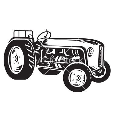 Vintage tractor vector.