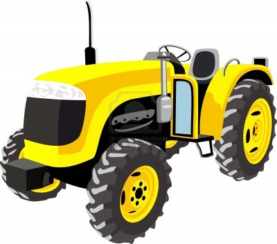 Yellow tractor clipart.
