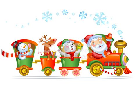 Christmas train clipart.