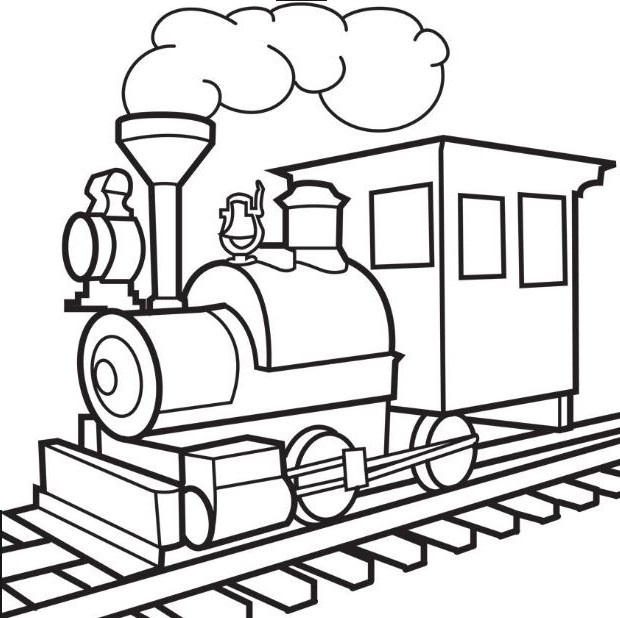 Free Train Coloring Page Clipart