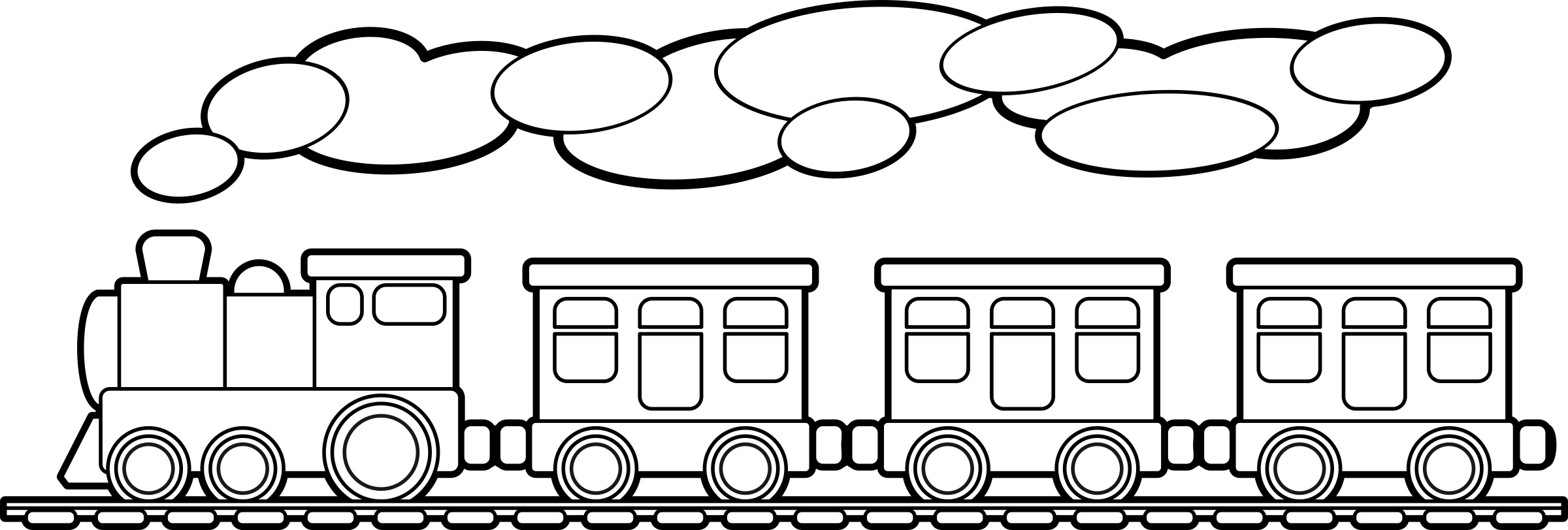 Train Clipart Black And White Outline Image Of