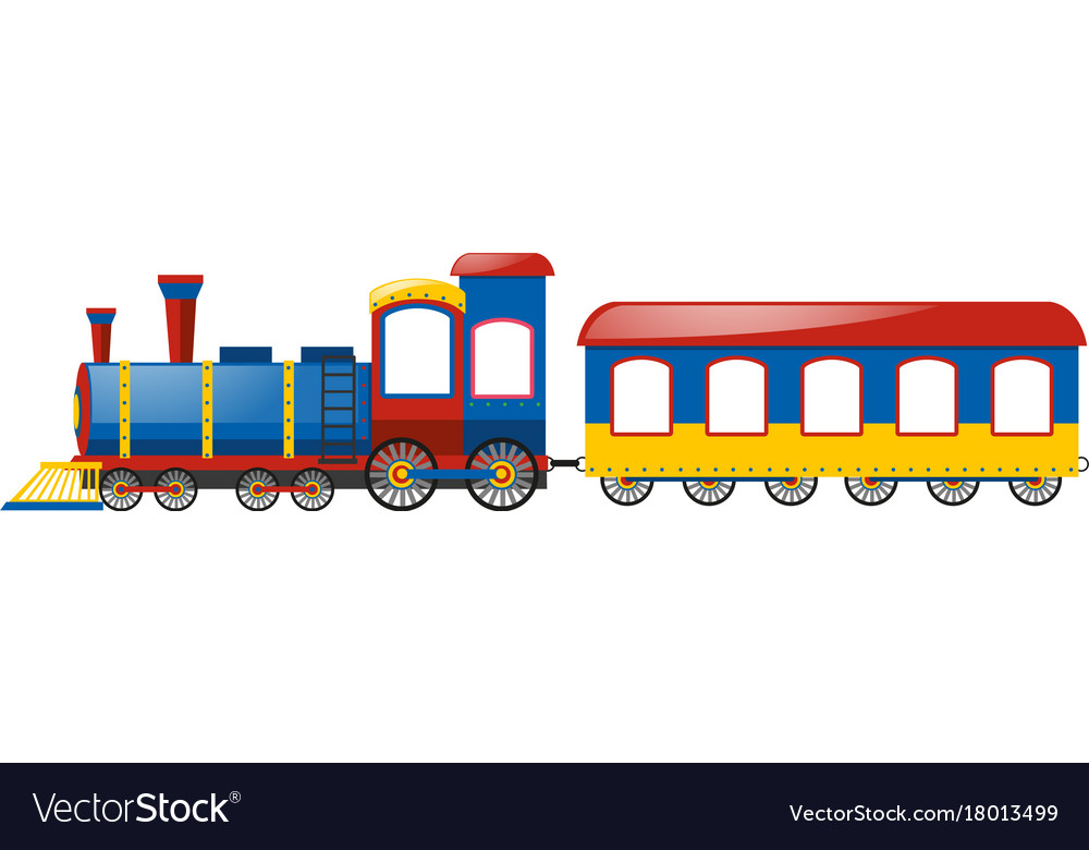 Train and single bogie on white background