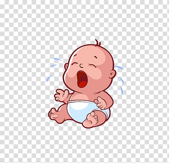 Infant crying cartoon.