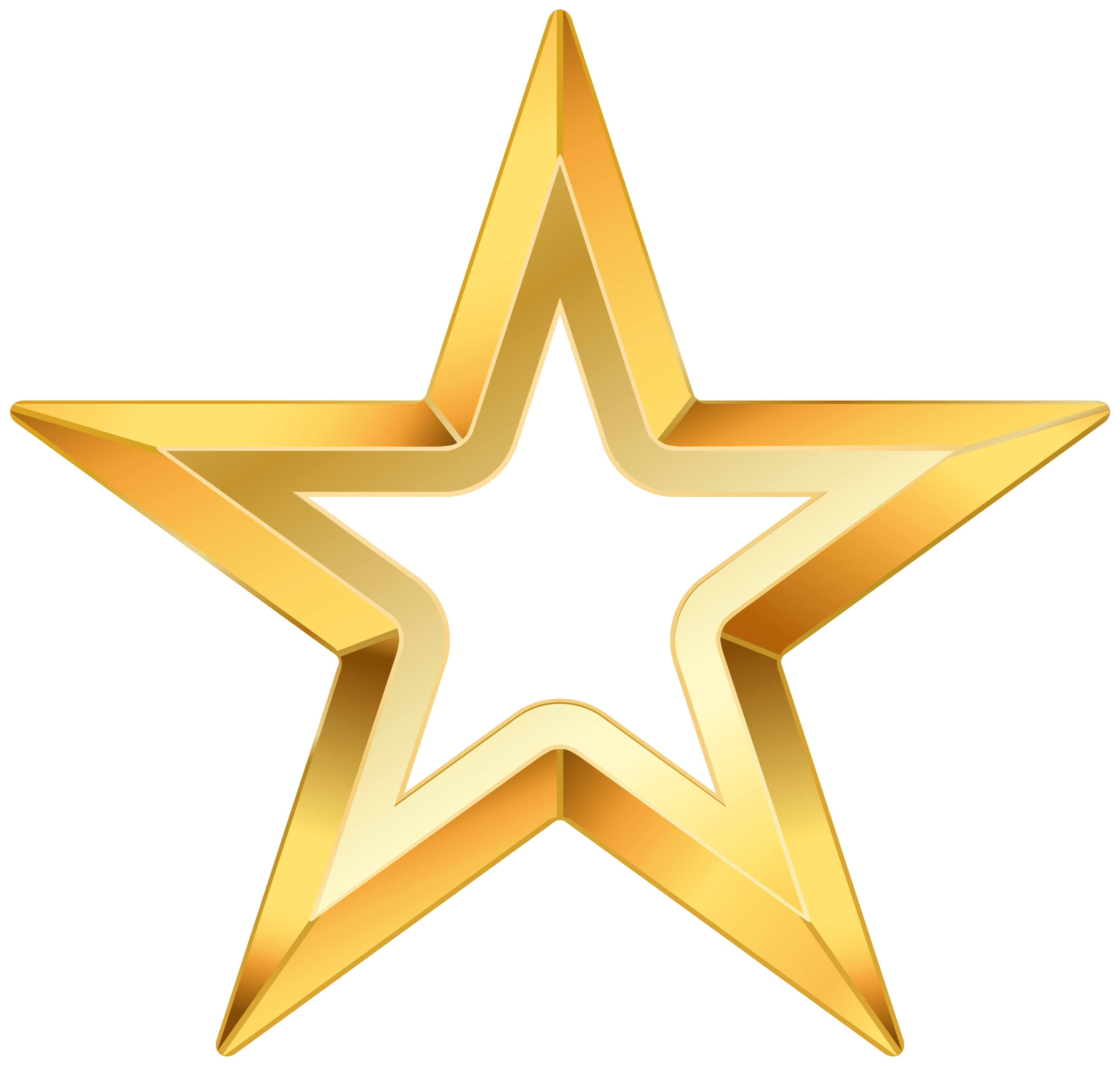 Gold Star PNG Transparent Clip Art Image