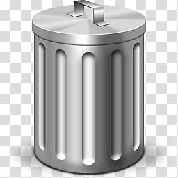Trash Can Icon, gray trash bin transparent background PNG