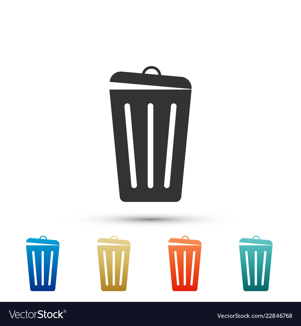 Trash can icon isolated garbage bin sign