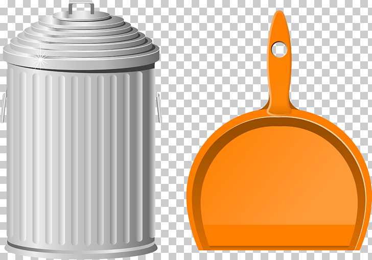 Waste container Paper recycling, hand painted trash can PNG
