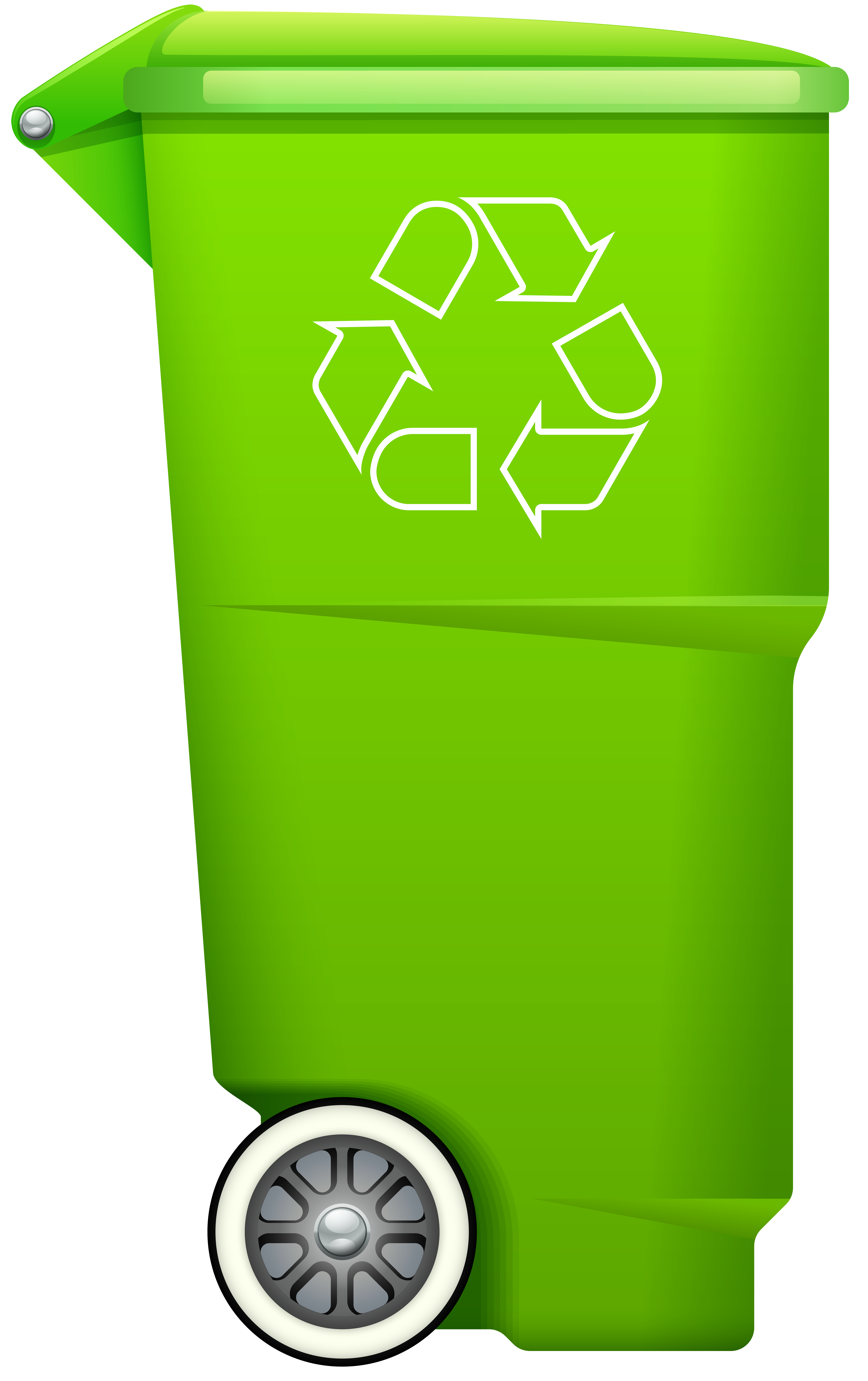 Garbage Trash Bin with Recycle Symbol PNG Clip Art