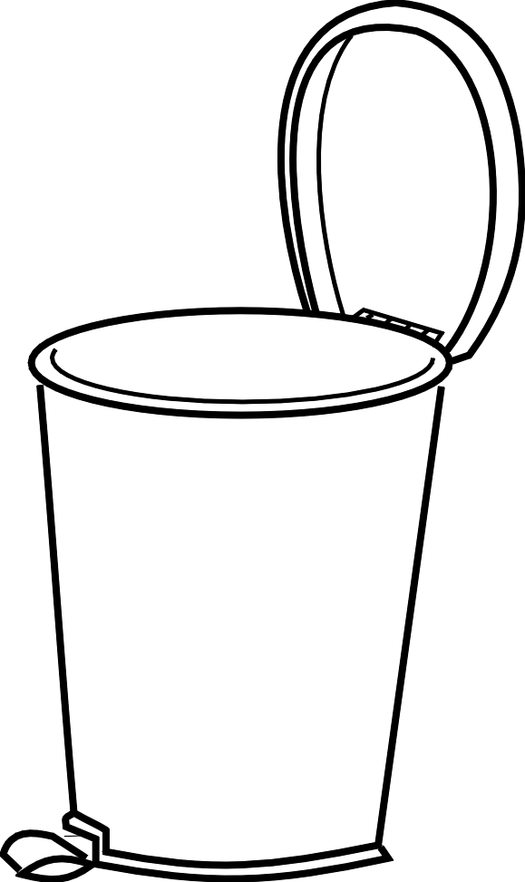 trash can clipart outline