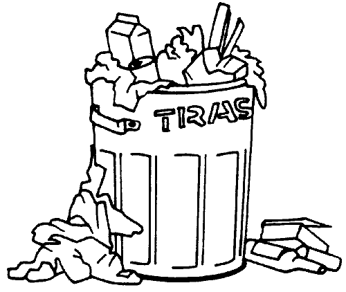 trash can clipart outline