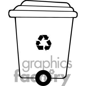 Recycle trash can clipart