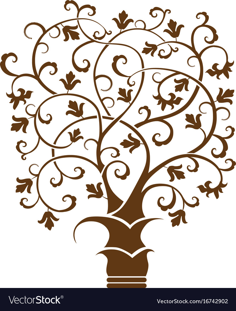 tree black and white clipart abstract