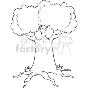 tree black and white clipart cartoon