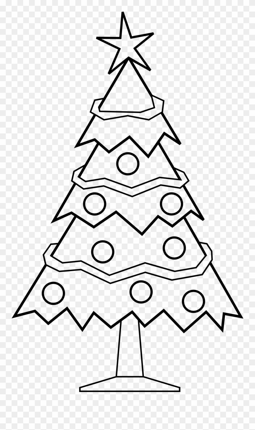 tree black and white clipart christmas