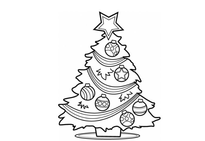 Free Christmas Tree Clip Art Black And White, Download Free