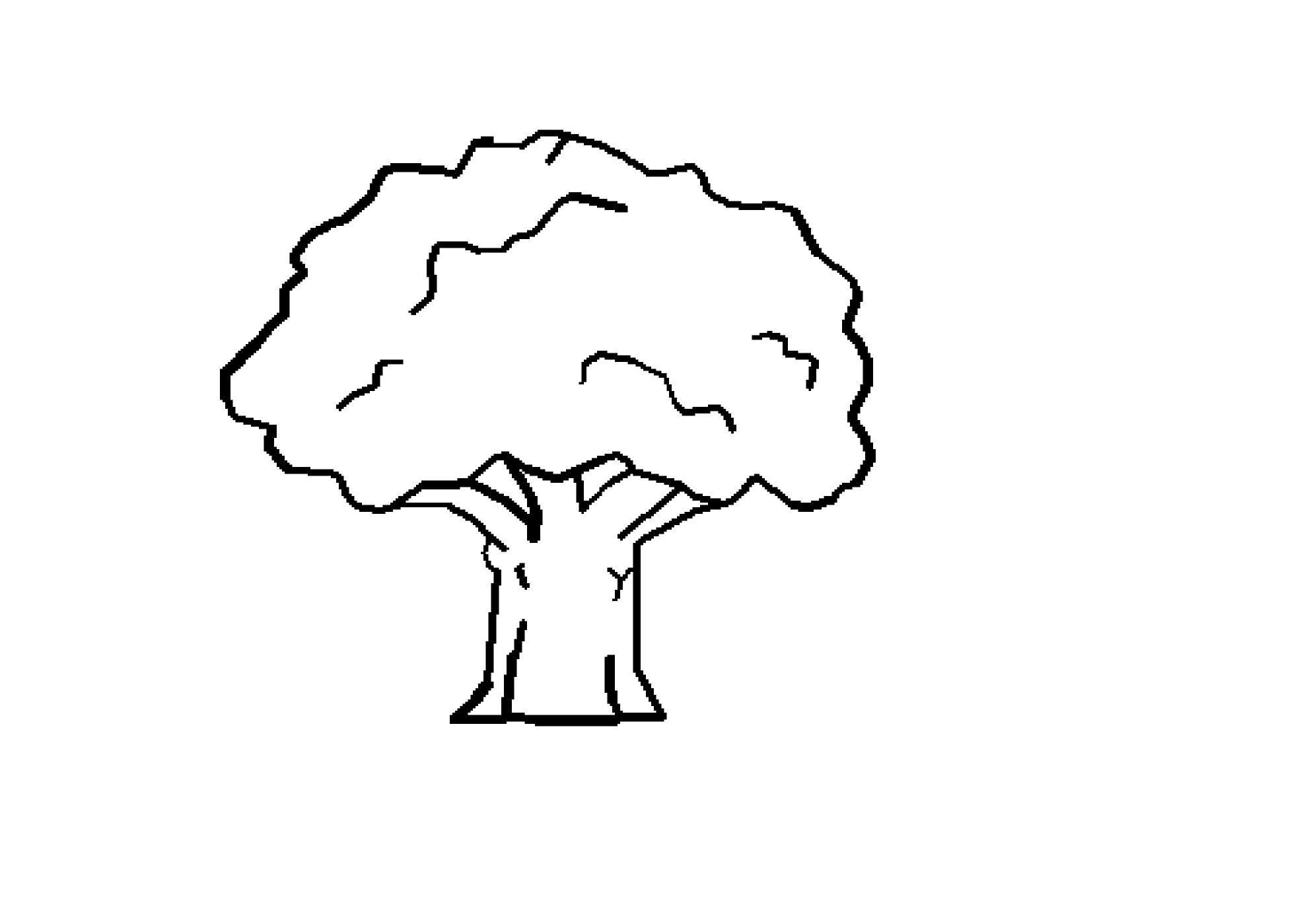 tree black and white clipart coloring