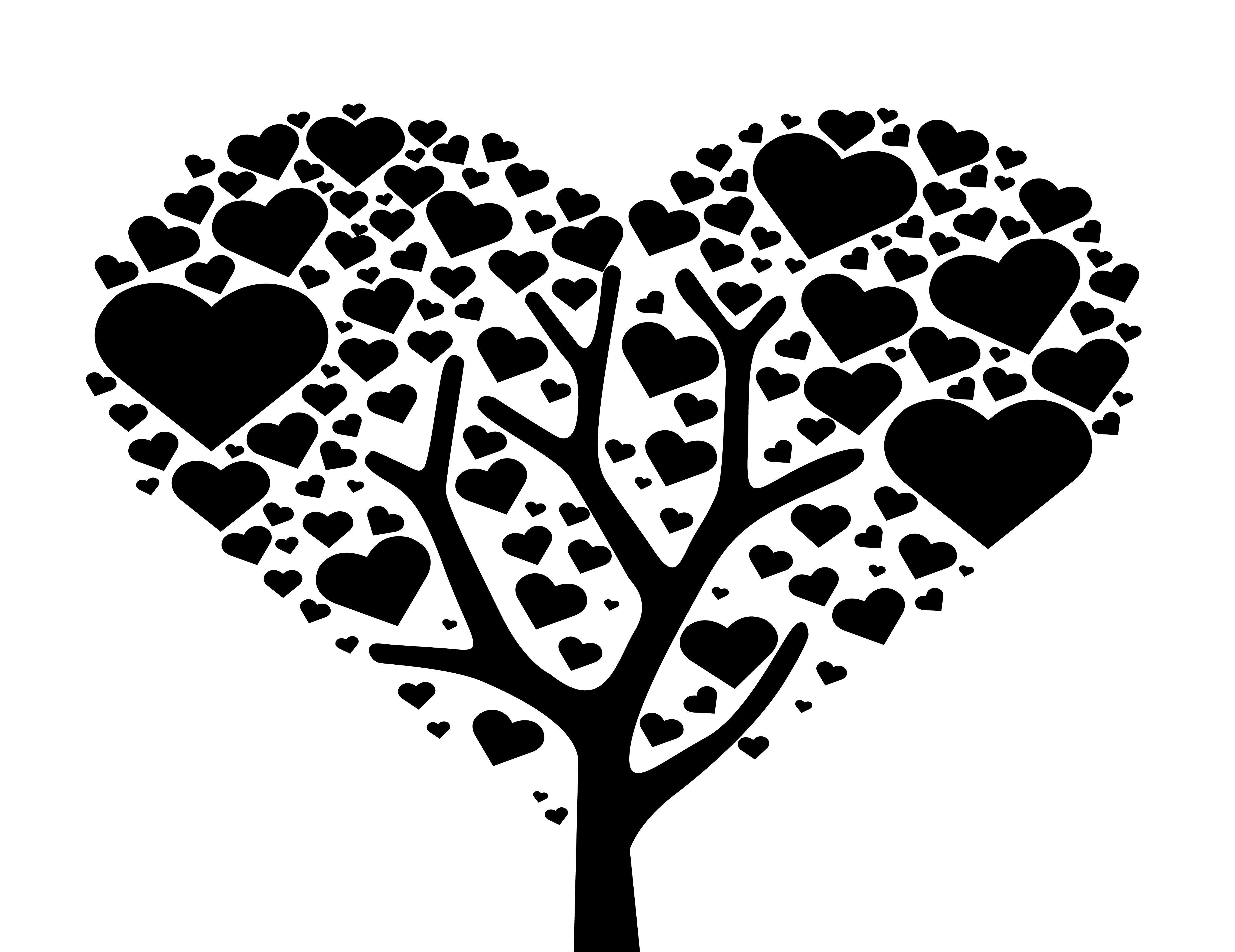 Tree of heart , love tree symbol vector