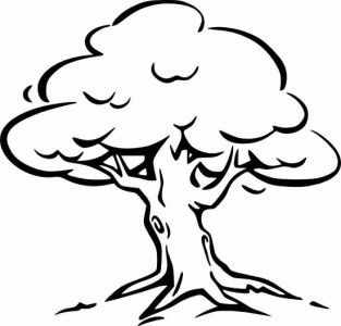 Tree clipart black and white