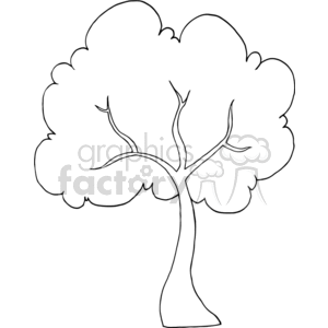 tree black and white clipart outline