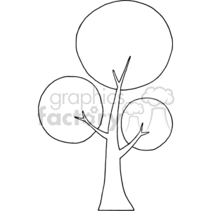 Black and white tree outline clipart