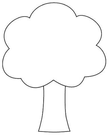 tree black and white clipart outline