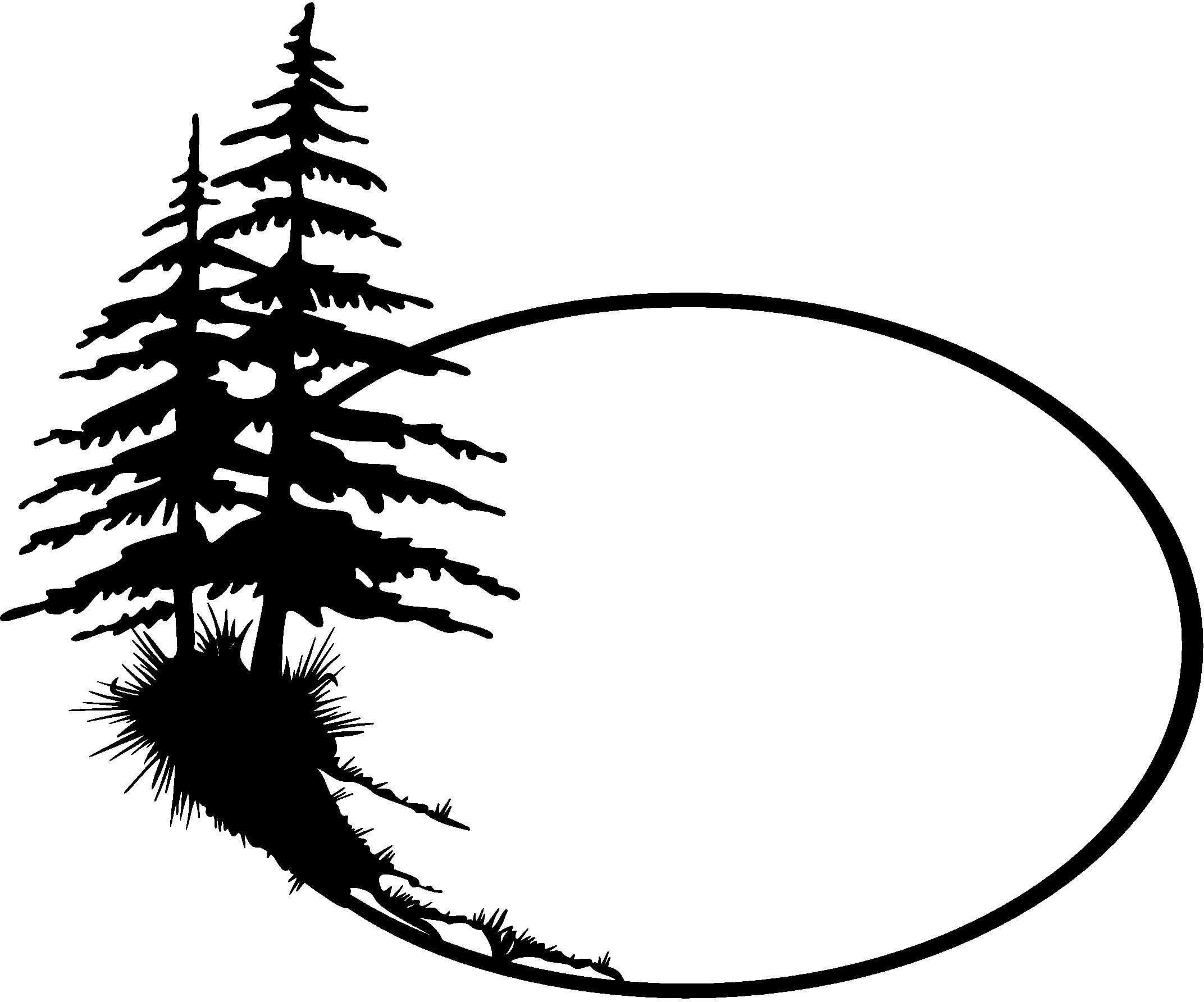 Pine tree silhouette.