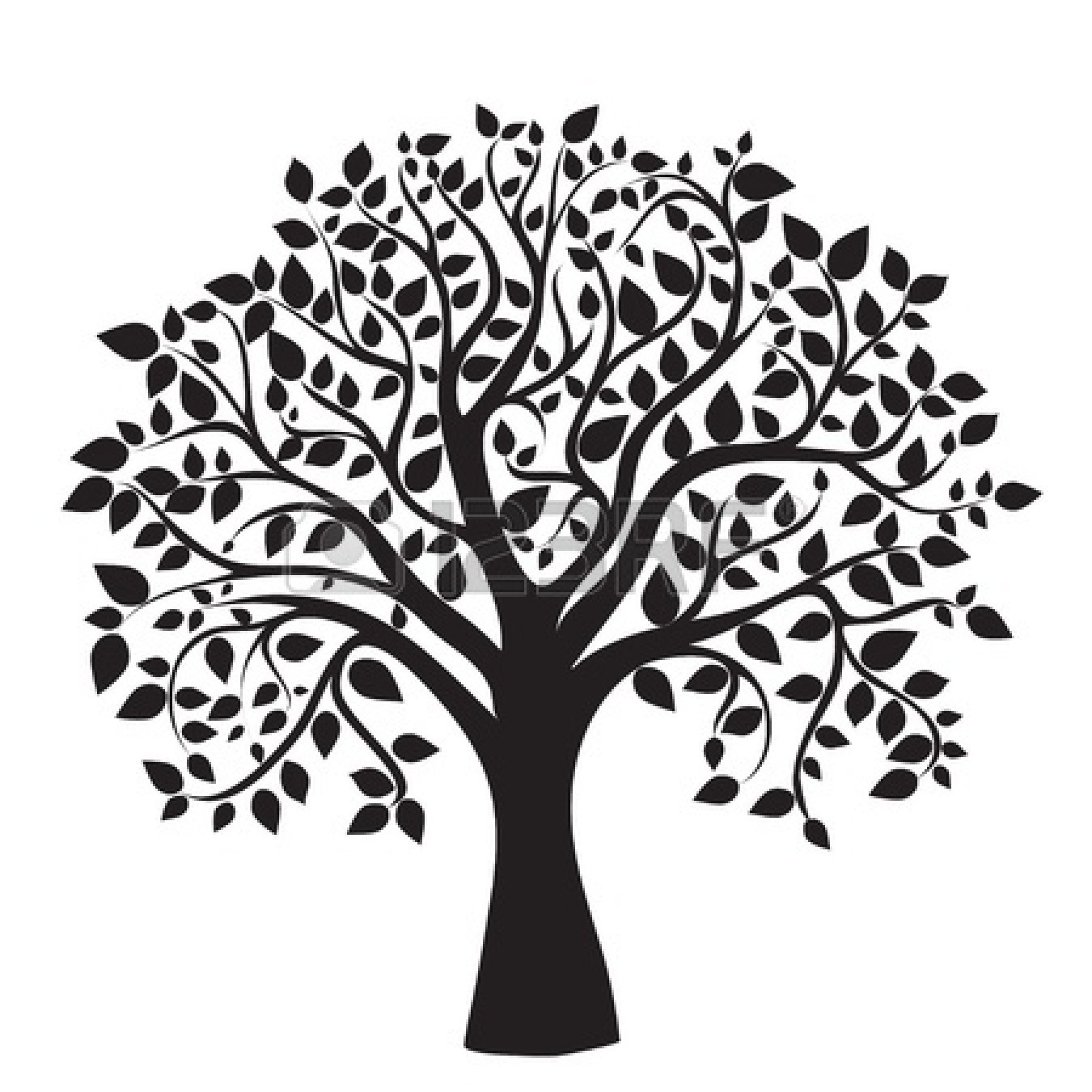 tree black and white clipart printable