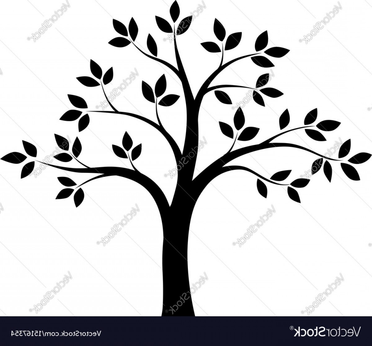 Black And White Tree Vector