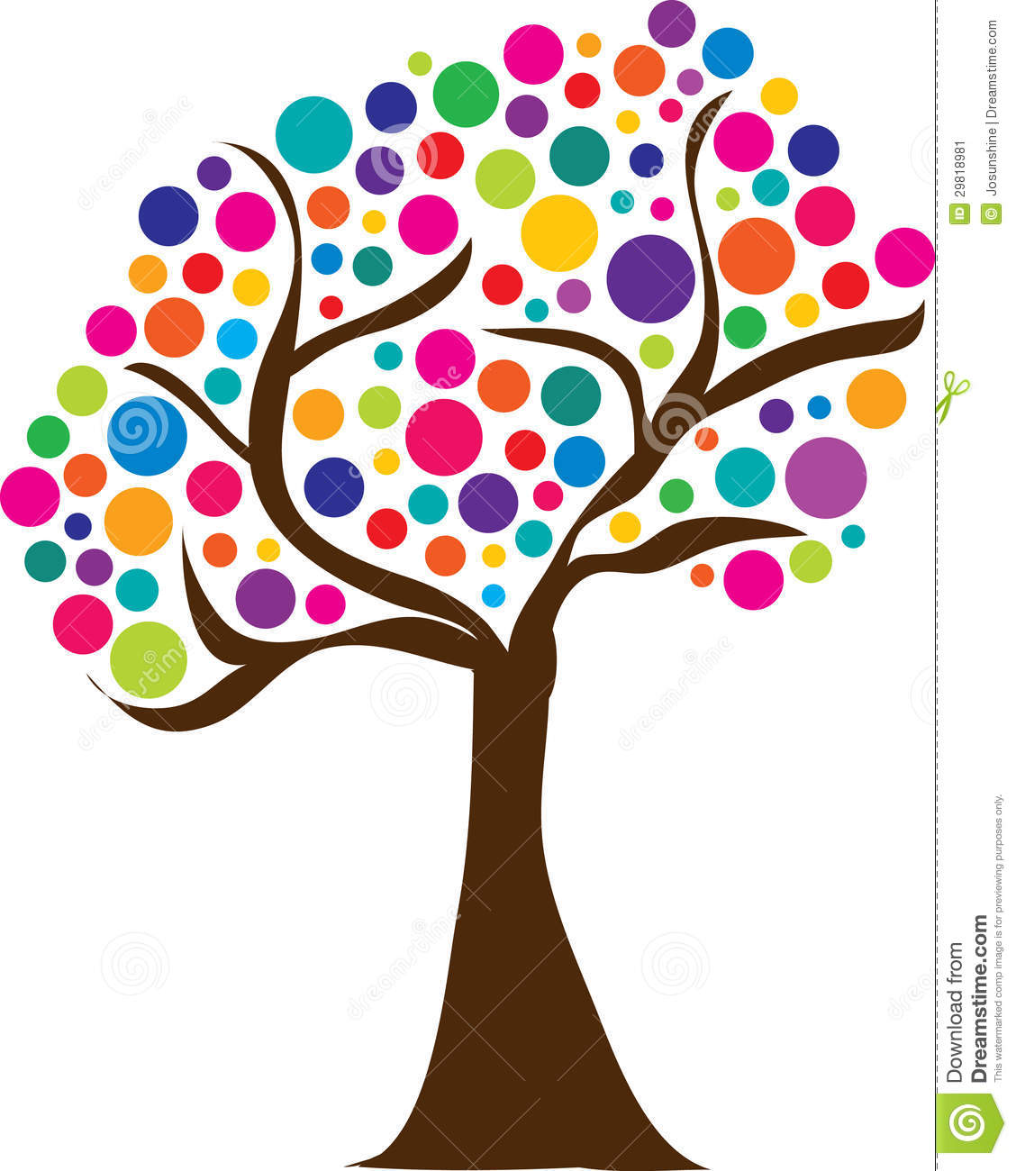 Colorful tree clipart.