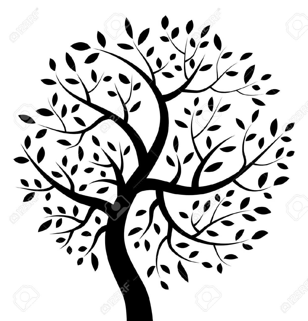 Tree of life clipart black and white