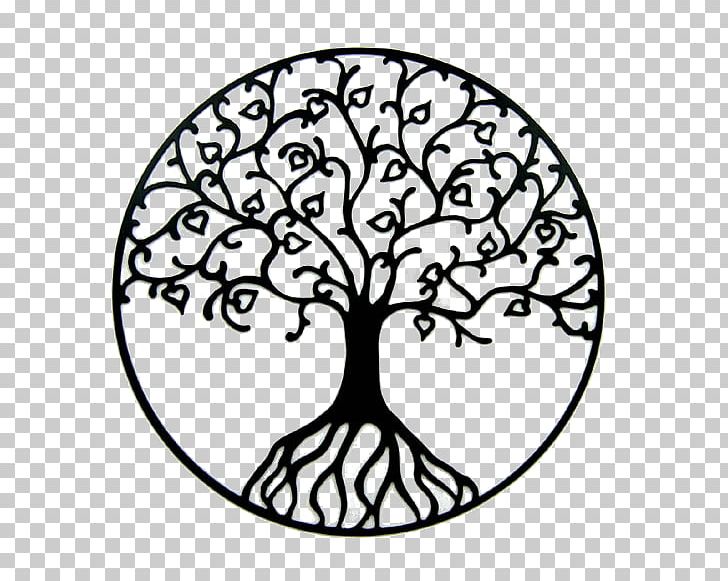 Tree Of Life Oak PNG, Clipart, Area, Art, Black And White