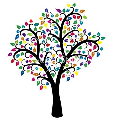 Colorful tree vector.