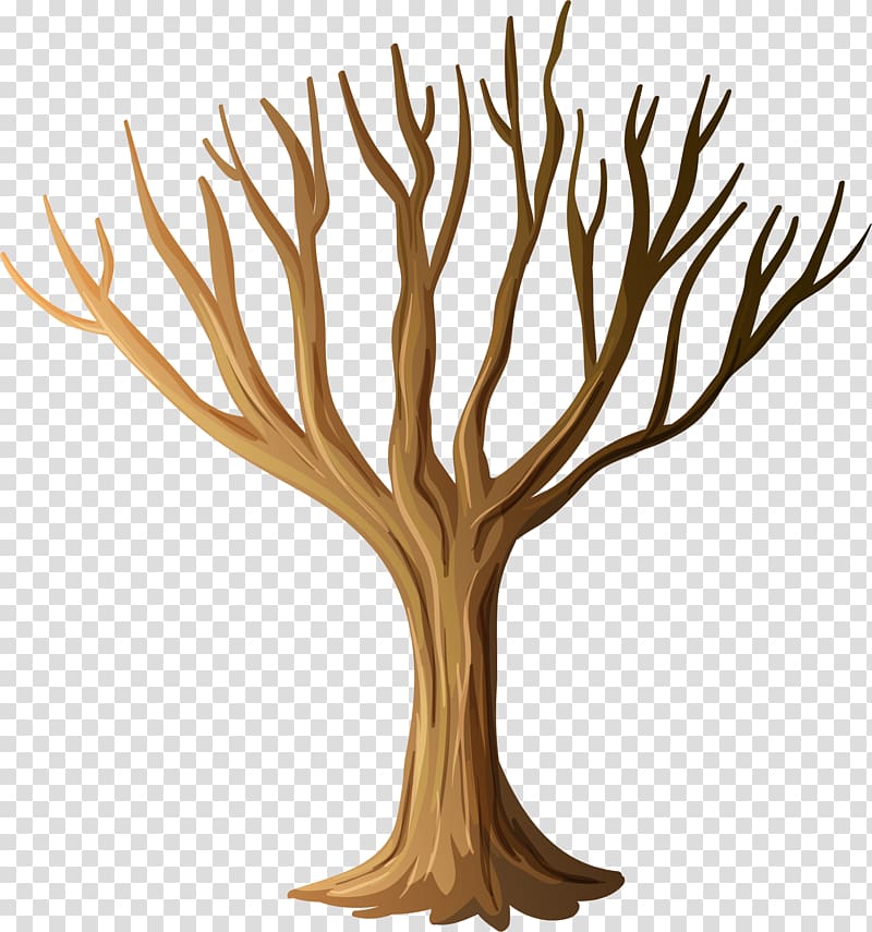 Tree , Hand painted brown tree transparent background PNG