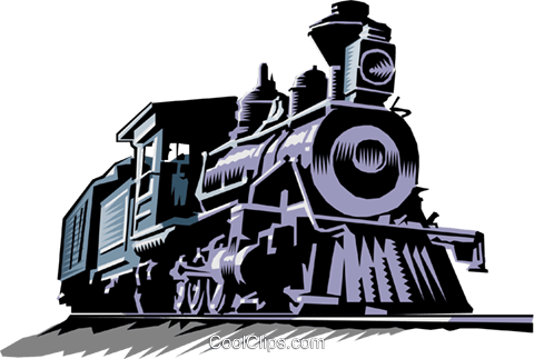 Old steam train Royalty Free Vector Clip Art illustration