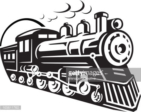 Curved train track clipart