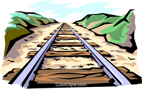 Train tracks Royalty Free Vector Clip Art illustration