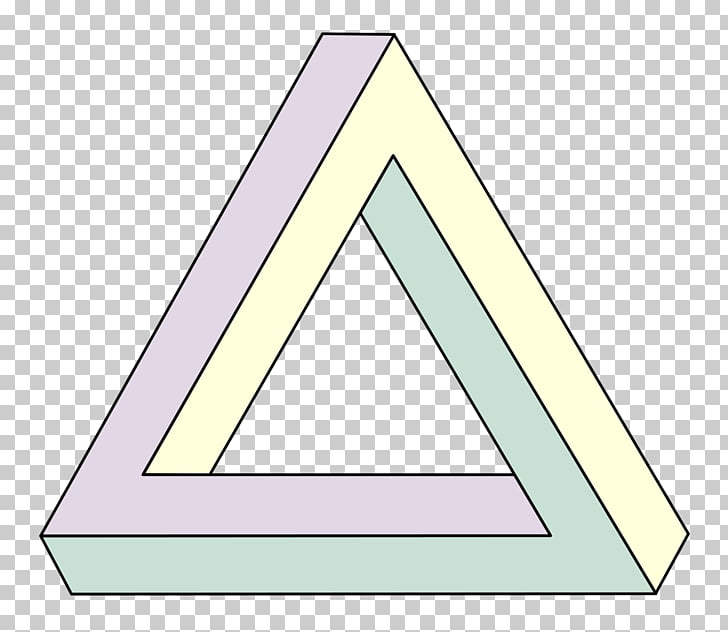 Penrose triangle Waterfall Geometry Impossible object,