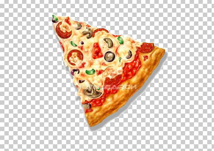 Pizza triangle shape.