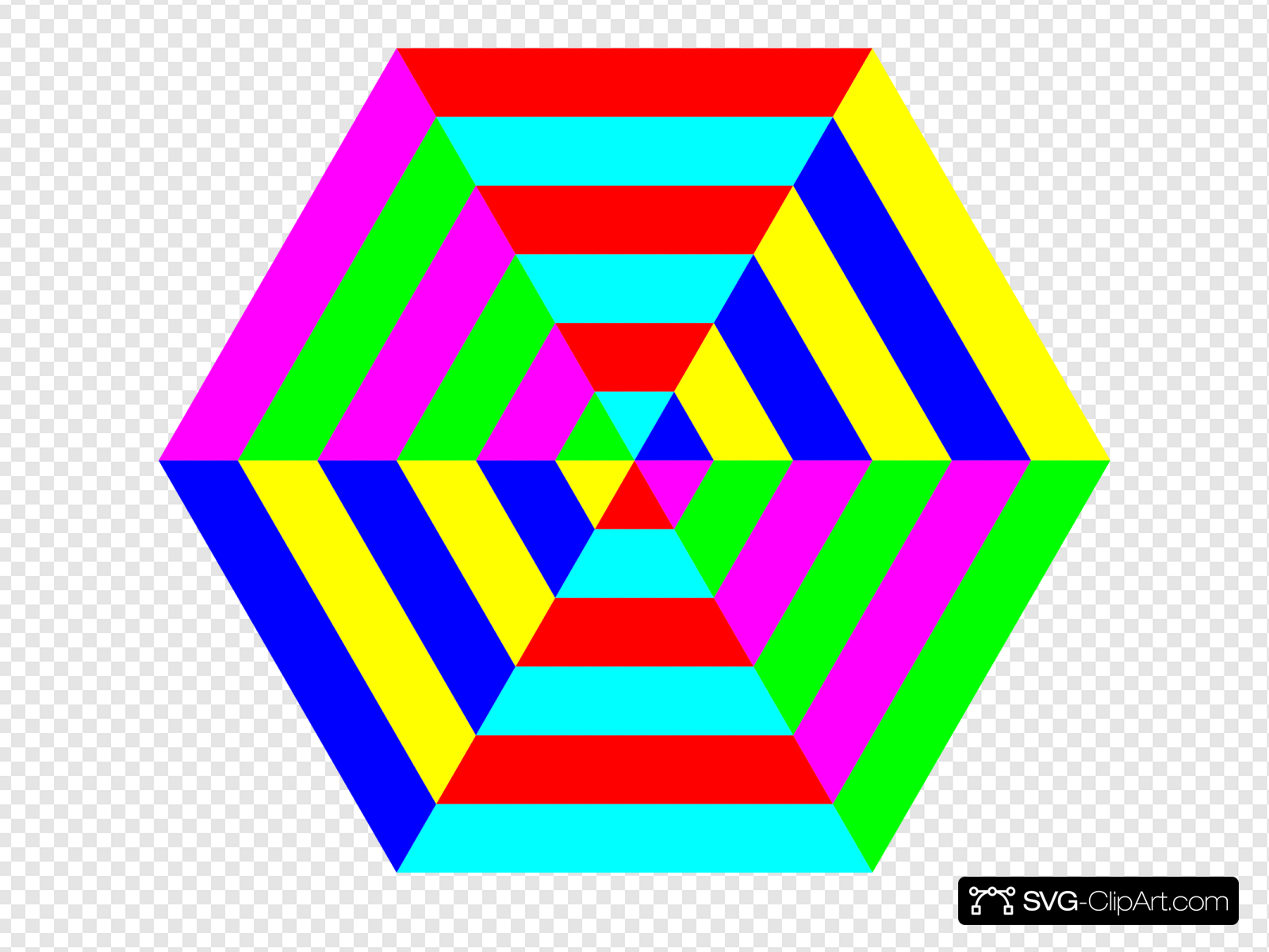 Hexagon Triangle Rainbow Clip art, Icon and SVG