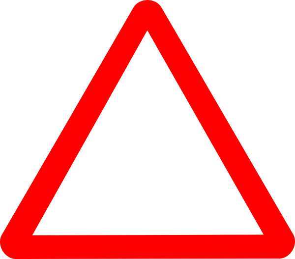 Triangle symbol red.