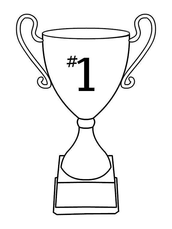 Fancy Trophy Clipart Hand Drawing Outline Coloring