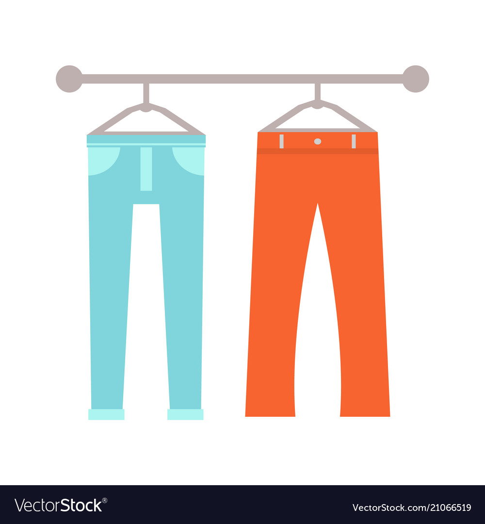Trousers on hangers set poster
