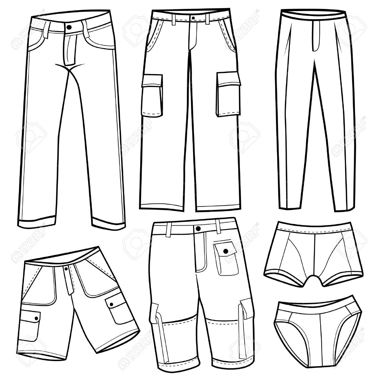 trousers clipart line drawing