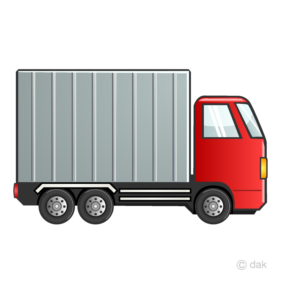 Free Red Container Truck Clipart Image