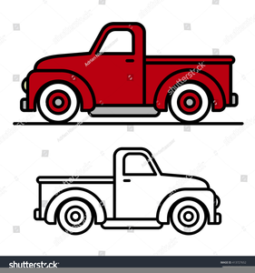 Cartoon pick truck.