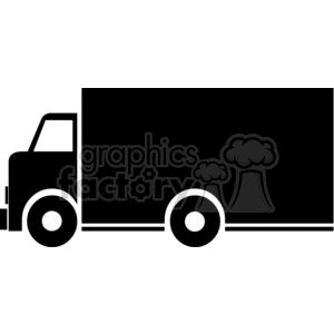 Black delivery truck clipart