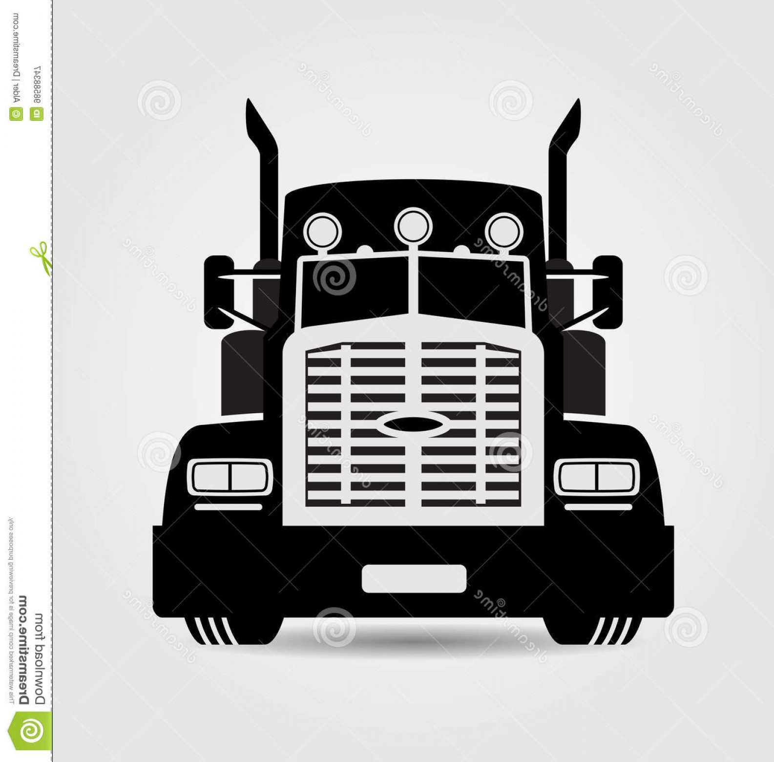 Stock Illustration Generic Semi Trailer Truck Front View
