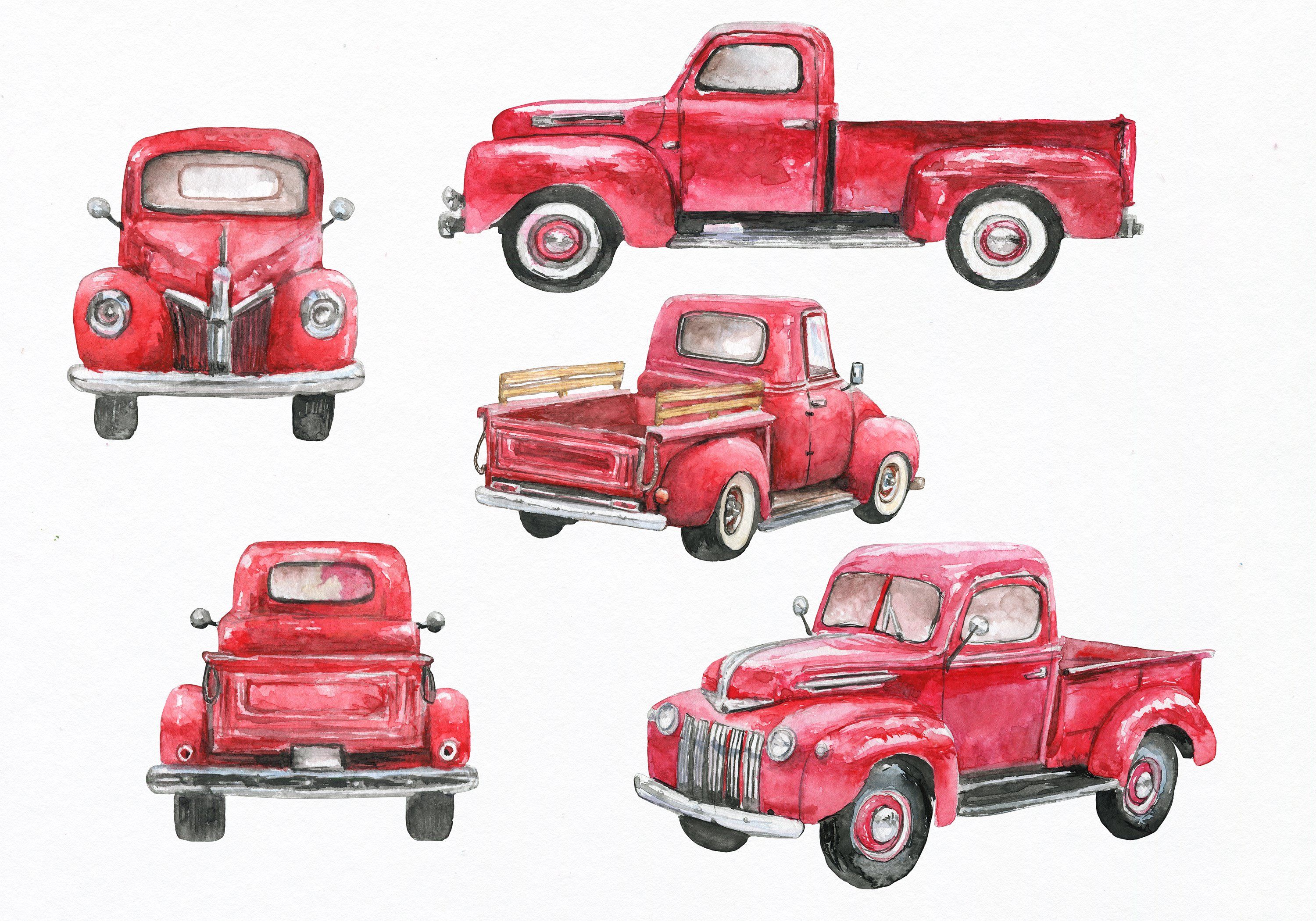 Red truck clipart