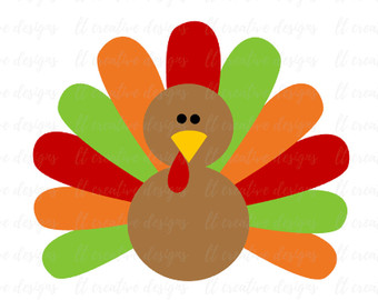 Colorful turkey clipart.