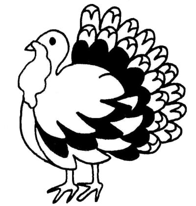 Happy thanksgiving turkey clipart black and white